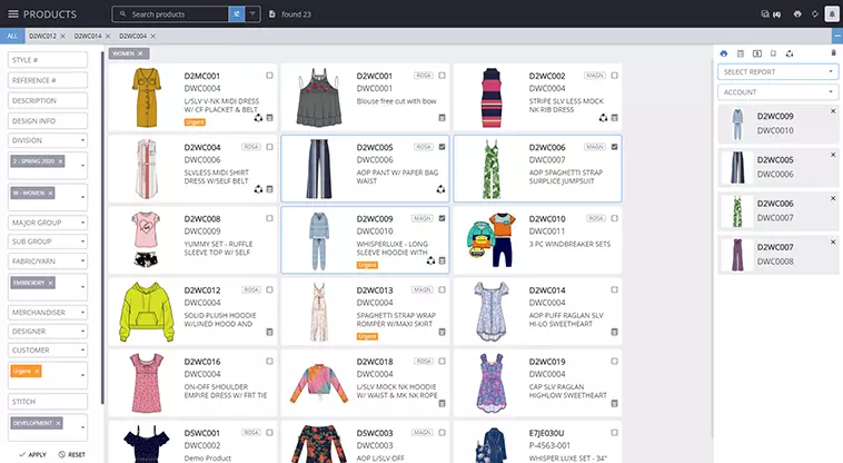 PLM for fashion - Products module