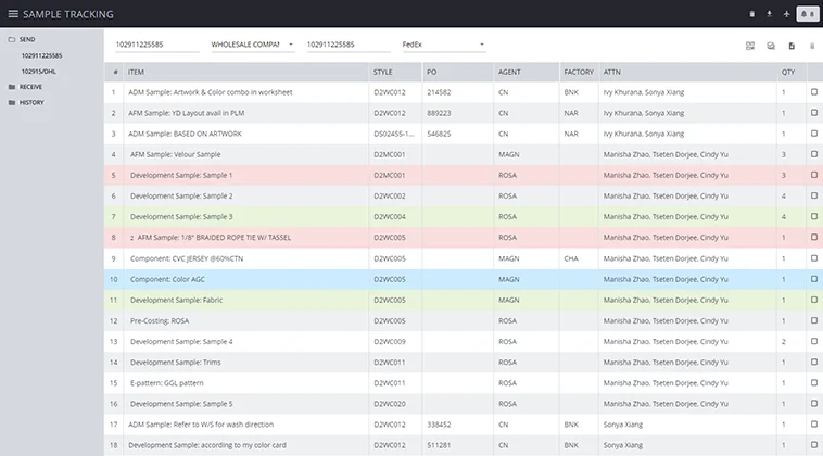 PLM for fashion - Tracking module