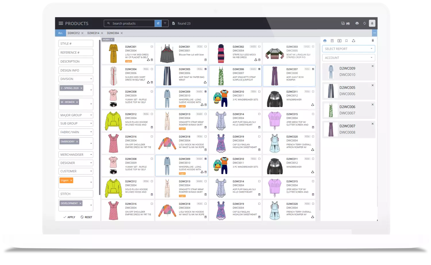 PLM for fashion - Products module